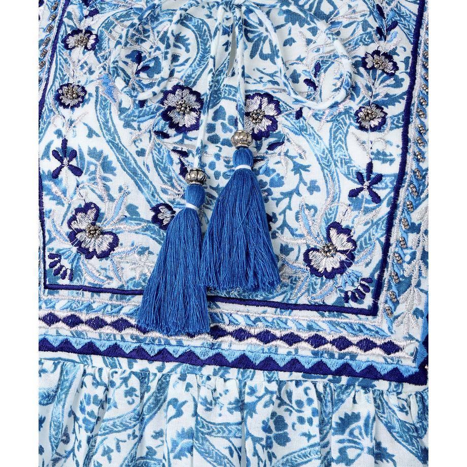 Joe Browns Top Boho Ricamato Maniche a Palloncino  