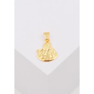 MUAU Schmuck  Pendentif médaille ange sur nuage or jaune 750 