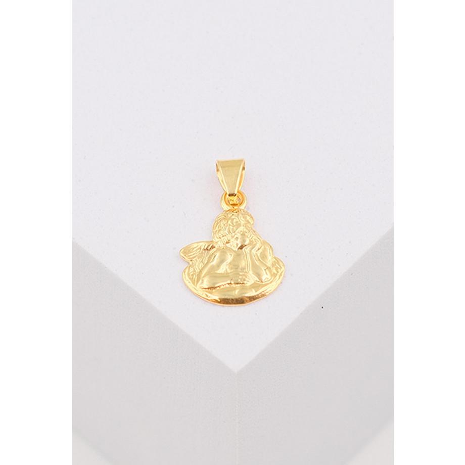 MUAU Schmuck  Pendentif médaille ange sur nuage or jaune 750 