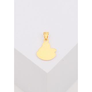 MUAU Schmuck  Pendentif médaille ange sur nuage or jaune 750 