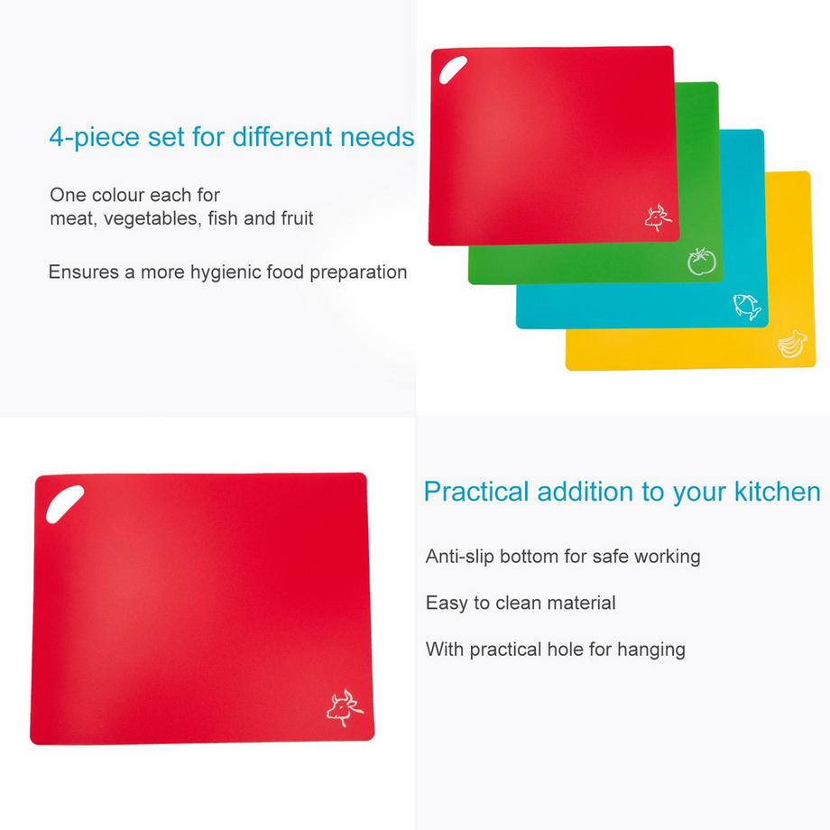 Intirilife 4x Schneidebretter flexible Schneidematte  