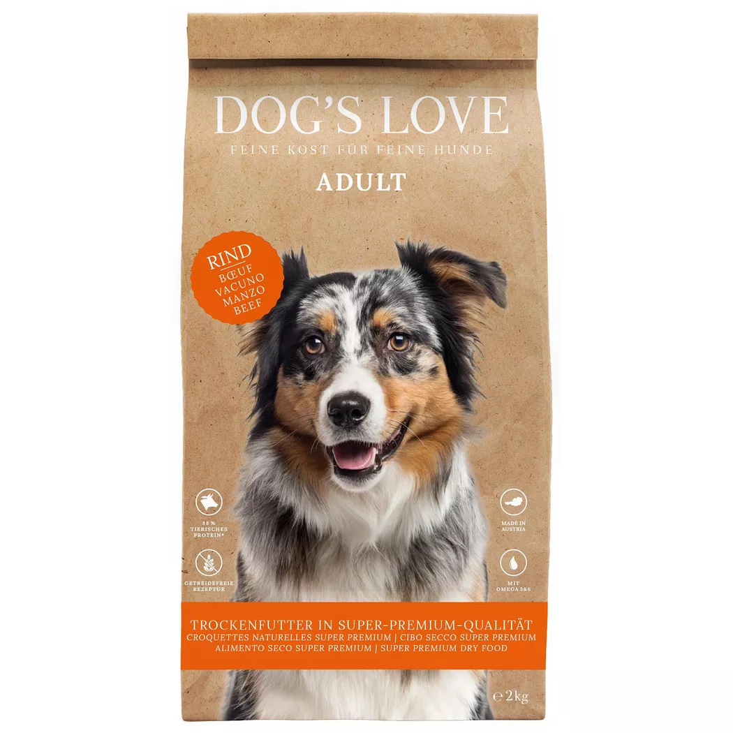 Dog's Love - Rind, Süsskartoffel & Karotten, 2kg, 2 kg