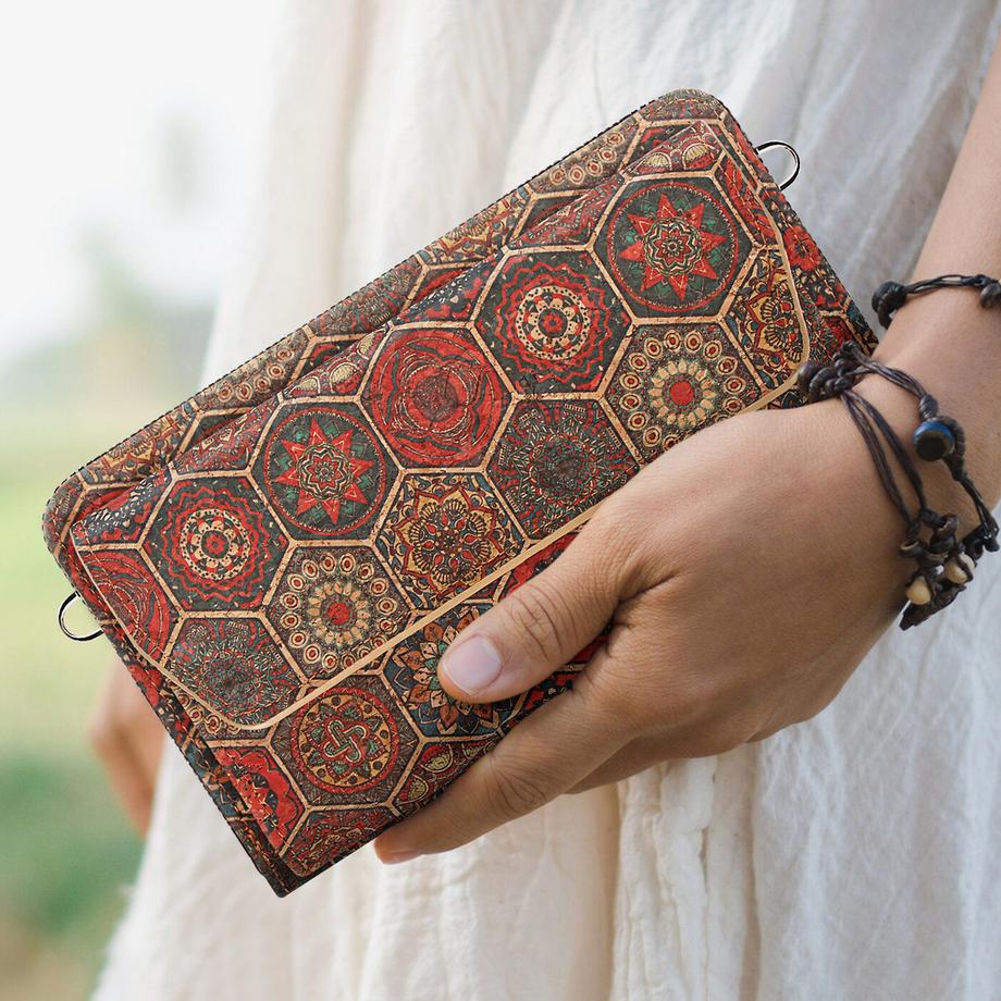 Avizar CorkMosaic Borsa Telefono in Tessuto di Sughero  