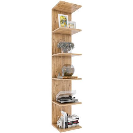 VCM Holzregal hängend | platzsparendes Regal | Maße: H. 180 x B. 35 x T. 30 cm | Elegantes Regal hängend | Aufbewahrungsregal | Bücherregal | Wandboard -  