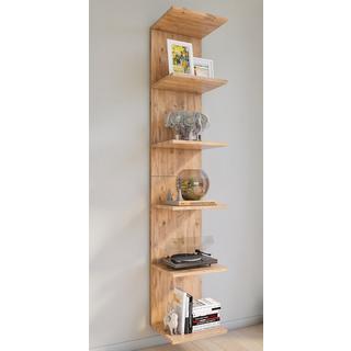 VCM Holzregal hängend | platzsparendes Regal | Maße: H. 180 x B. 35 x T. 30 cm | Elegantes Regal hängend | Aufbewahrungsregal | Bücherregal | Wandboard -  