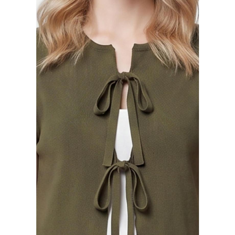 Chiara Ferretti Blouse à manches volantées avec lien devant  