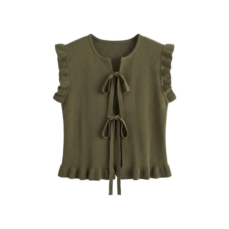 Chiara Ferretti Blouse à manches volantées avec lien devant  