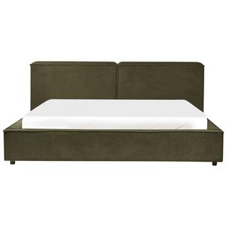 Beliani Lit avec sommier en Bouclé Rétro LINARDS  