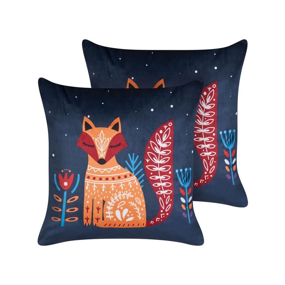 Beliani Lot de 2 coussins décoratifs en Velours Moderne FIRESPIKE  