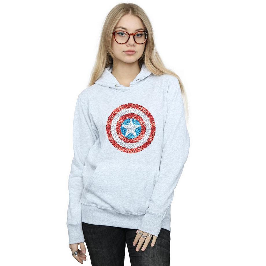 MARVEL Captain America Sweat à Capuche Bouclier Paillettes  