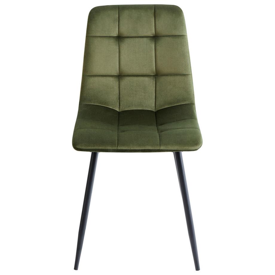 Beliani Lot de 4 chaises de salle à manger en Velours  POWELL  