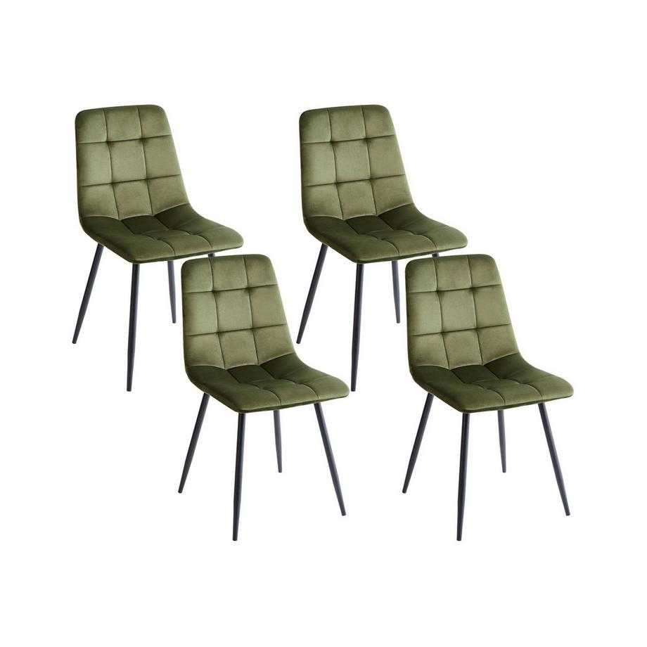 Lot de 4 chaises de salle à manger en Velours  POWELL