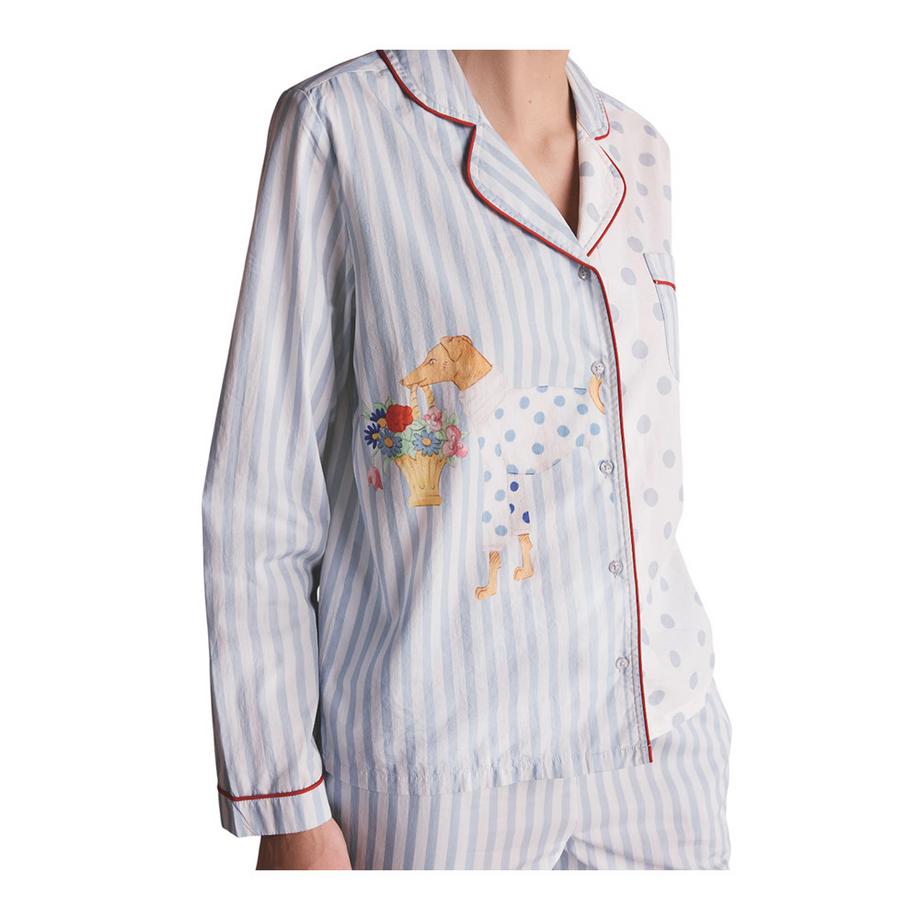 Cath Kidston Stanley Pigiama Abbottonatura Tessuto Intrecciato  