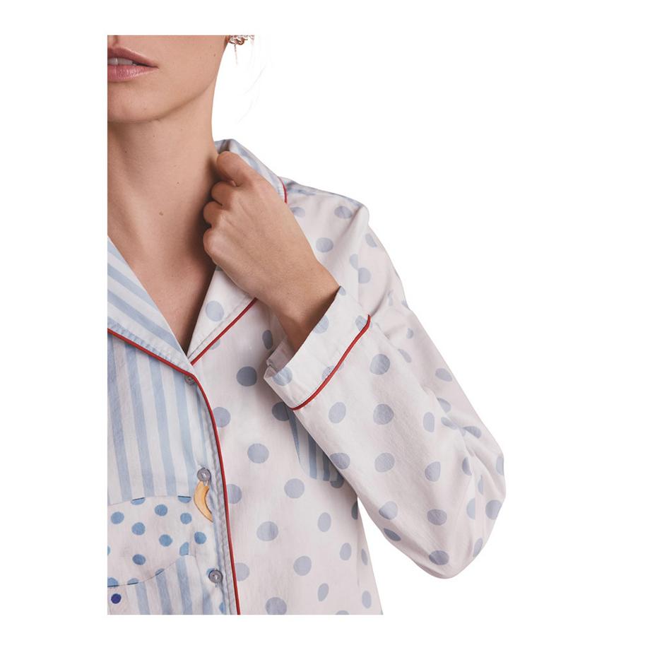Cath Kidston Stanley Pigiama Abbottonatura Tessuto Intrecciato  
