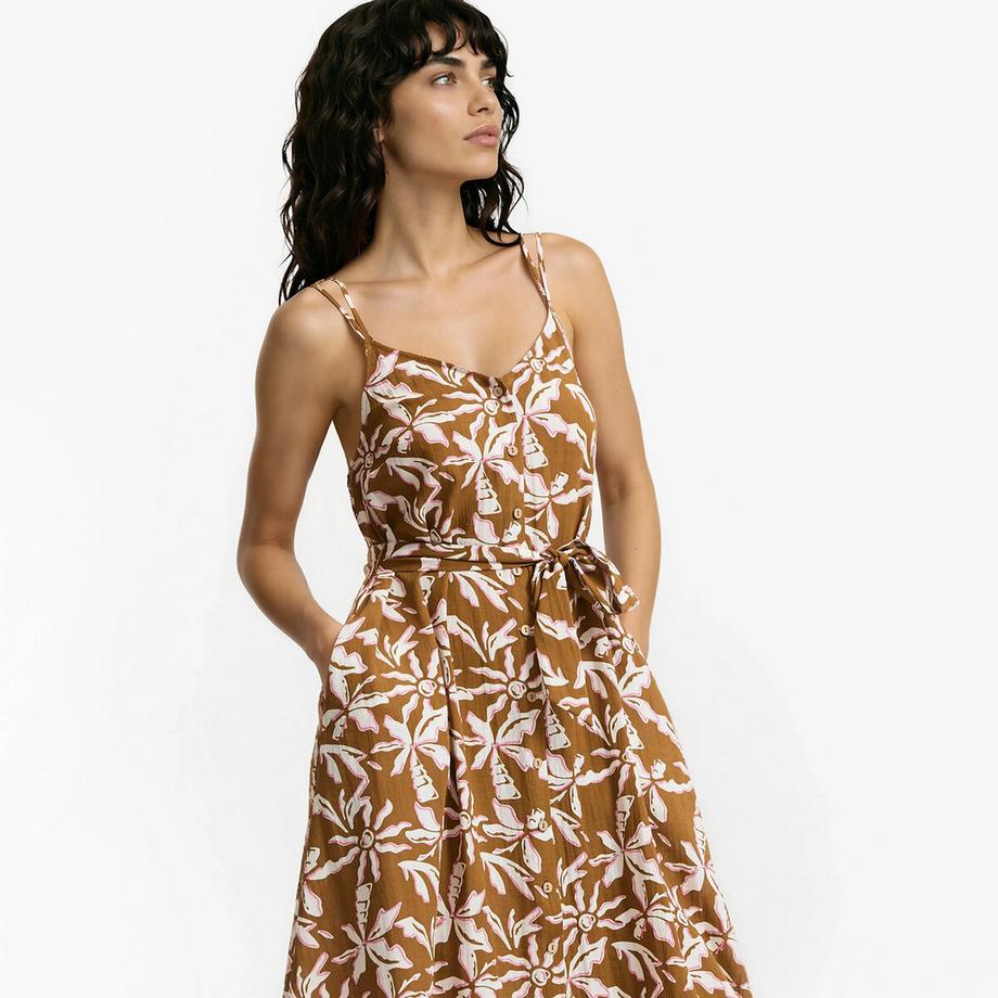La Redoute Collections Robe midi à fines bretelles imprimé floral  