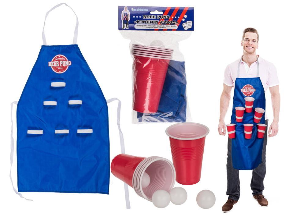 Goldbuch  Goldbuch Trinkspiel Schürze Beer-Pong, mit 6 Becher à 450ml, 80x50cm und 4 Bällen 