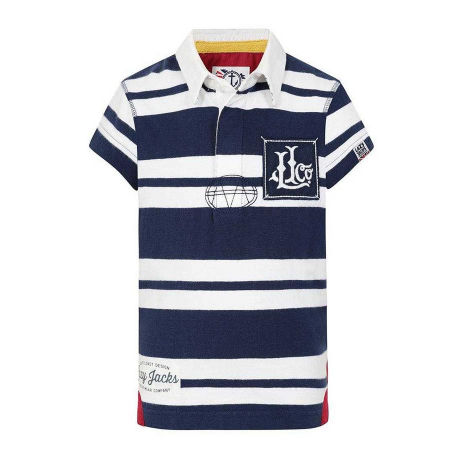 Polo manches courtes rugby motiftyle rayure double