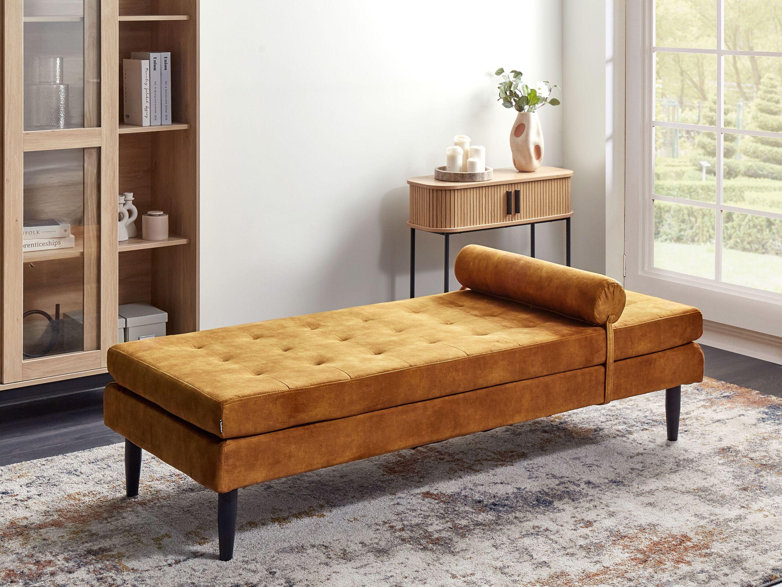 Beliani Chaiselongue aus Samtstoff Modern USSEL  