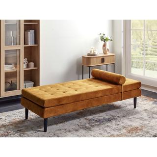 Beliani Chaiselongue aus Samtstoff Modern USSEL  