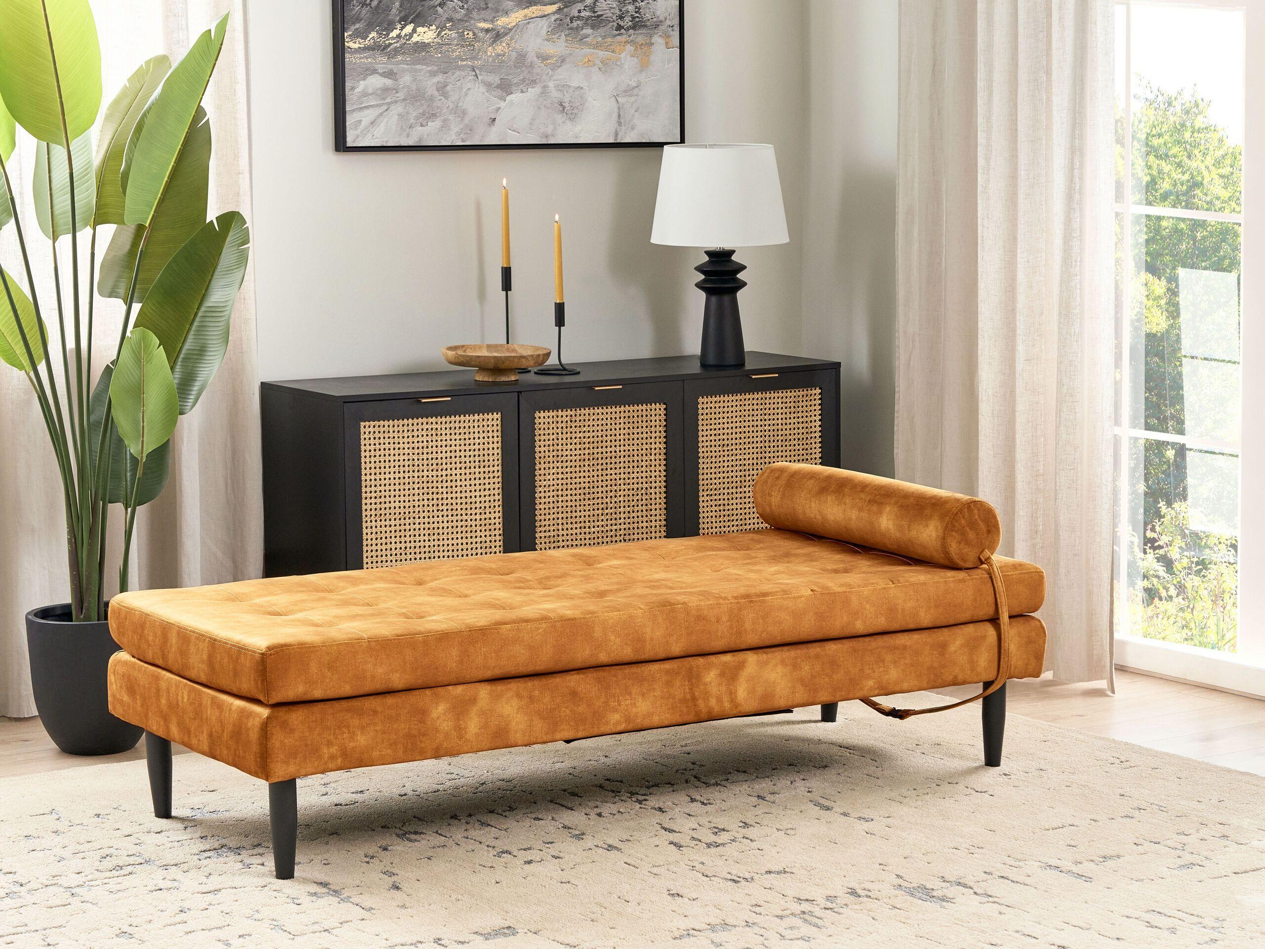 Beliani Chaiselongue aus Samtstoff Modern USSEL  