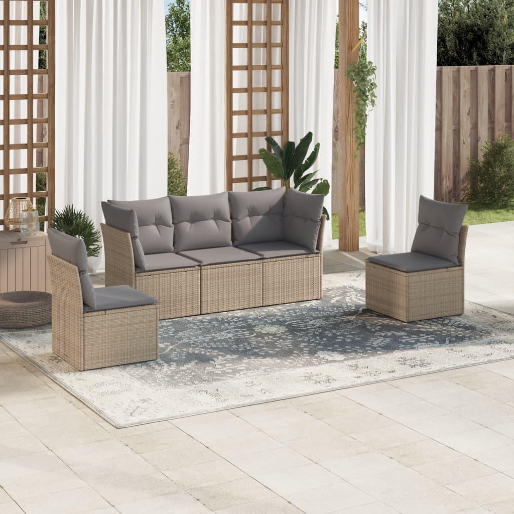 VidaXL set divano da giardino Polirattan  