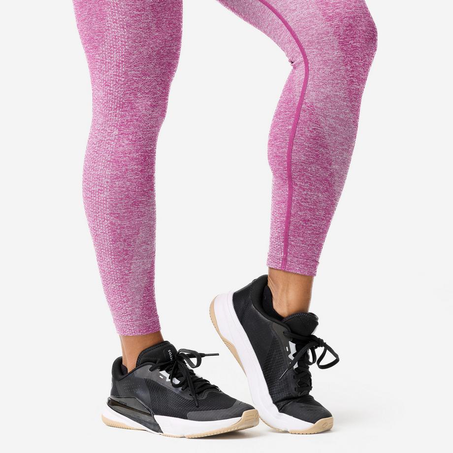 DOMYOS  Legging seamless de musculation femme, violet foncé 