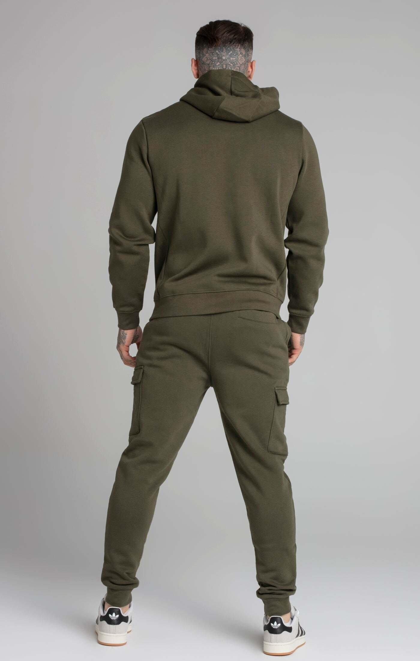 Sik Silk  Kapuzenpullover Khaki Essential Zip Through Funnel Hoodie 