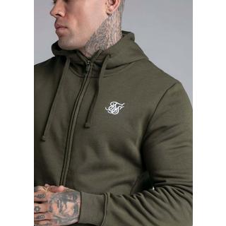 Sik Silk  Kapuzenpullover Khaki Essential Zip Through Funnel Hoodie 