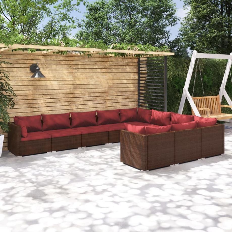 VidaXL Salon de jardin rotin synthétique  