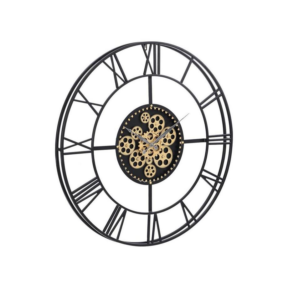 Vente-unique Wanduhr - D. 80 cm - Metall - Goldfarben & Schwarz - KARIAL  