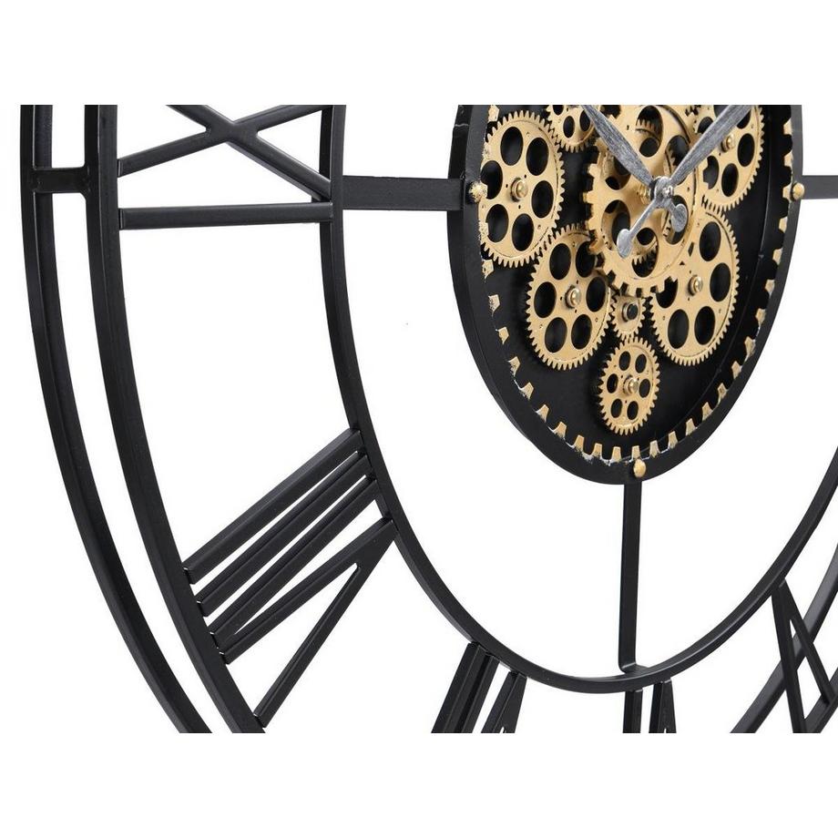Vente-unique Wanduhr - D. 80 cm - Metall - Goldfarben & Schwarz - KARIAL  