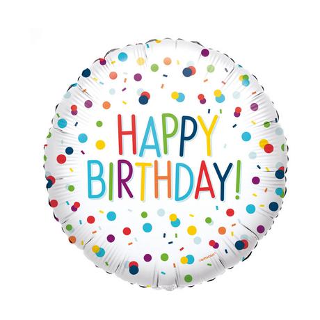 amscan  Folienballon Happy Birthday Confetti (43cm) 