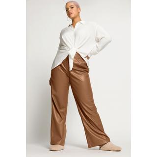 Studio Untold  Weite Hose, High Waist, weites Bein, Lederoptik 