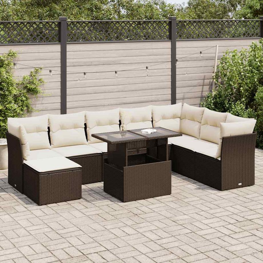 VidaXL Ensemble de canapés de jardin rotin synthétique  