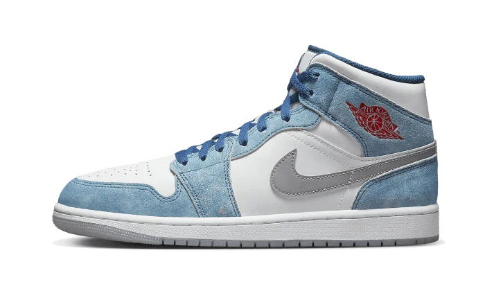 NIKE  Air Jordan 1 Mid French Blue Fire Red (GS) 