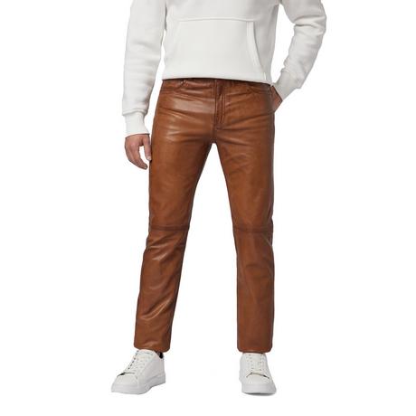 RICANO  Pantaloni in pelle da uomo, Trant Pant, jeans in pelle a cinque tasche in pelle d'agnello lavata. 