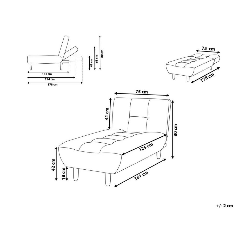 Beliani Chaiselongue aus Stoff  ALSTEN  