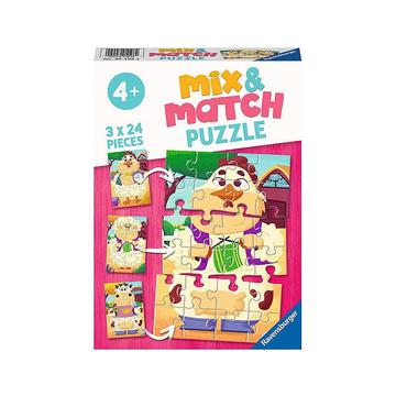 Ravensburger Kinderpuzzel 3x24 stukjes Mix & Match Mijn boerderijvrienden