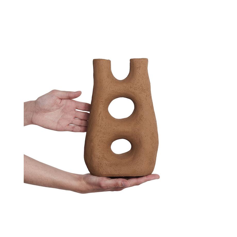 Beliani Vase à fleurs en Grès Rétro UARU  