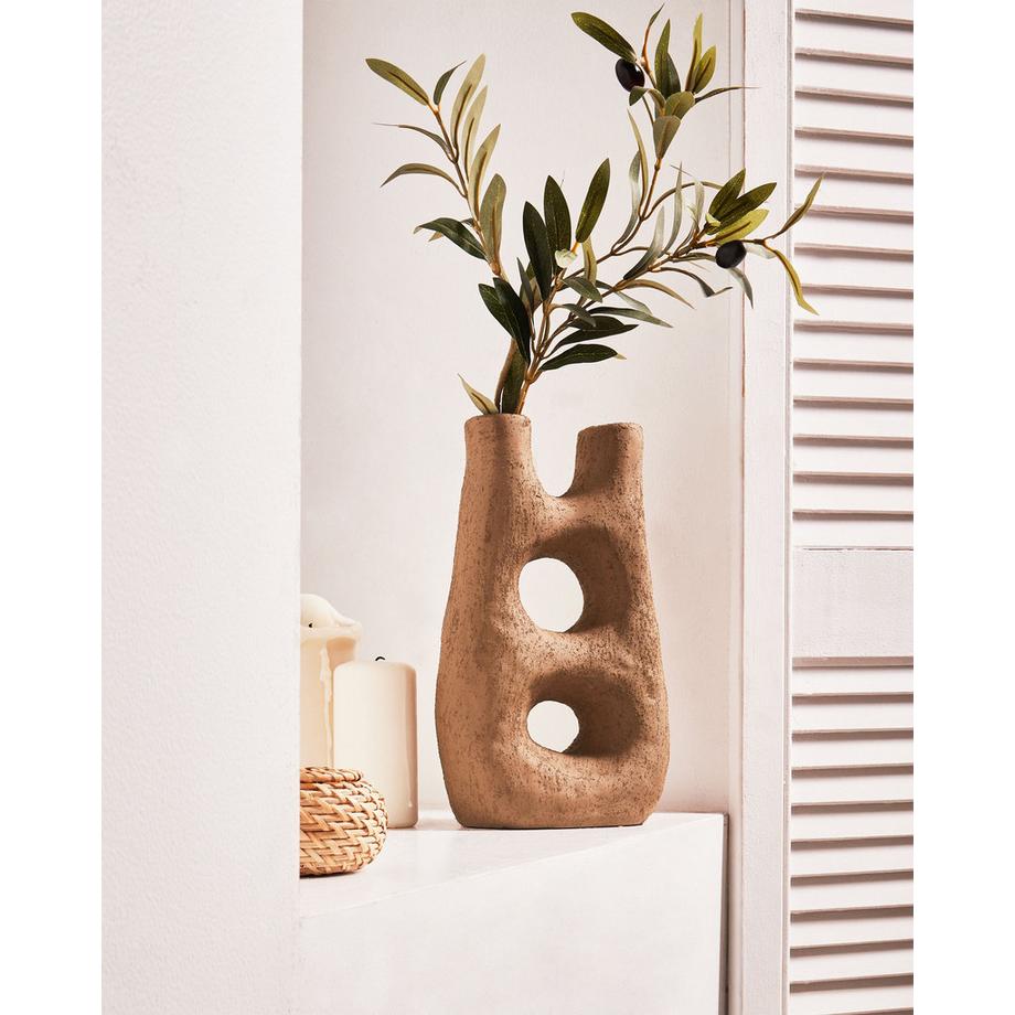 Beliani Vase à fleurs en Grès Rétro UARU  