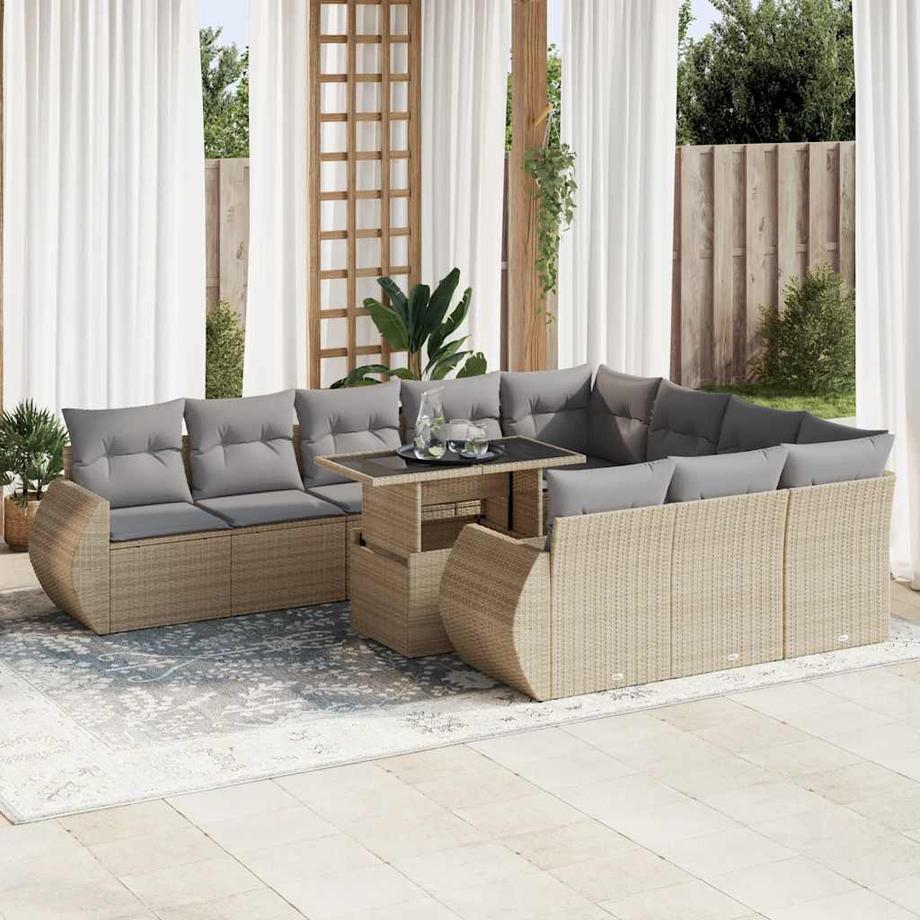 VidaXL set di divani da giardino Polirattan  