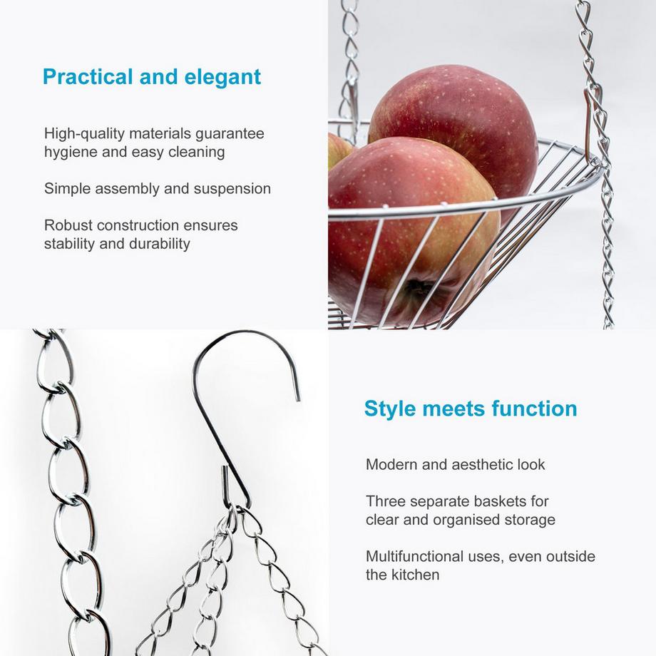 Intirilife Intirilife Panier suspendu de cuisine pour fruits et légumes  