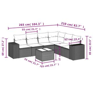 VidaXL Ensemble de canapés de jardin rotin synthétique  