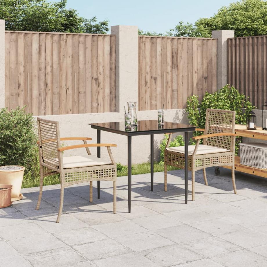 VidaXL Ensemble de salle à manger de jardin rotin synthétique  