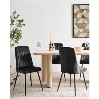 Beliani Set di 4 sedie da pranzo en Velluto Scandinavo KIRBY  