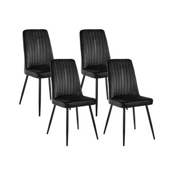 Lot de 4 chaises de salle à manger en Velours Scandinave KIRBY