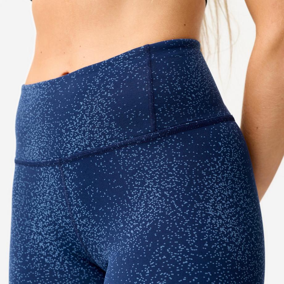 DOMYOS  Tanz-Leggings mit hoher Taille und flachem Bund , bedruckt 