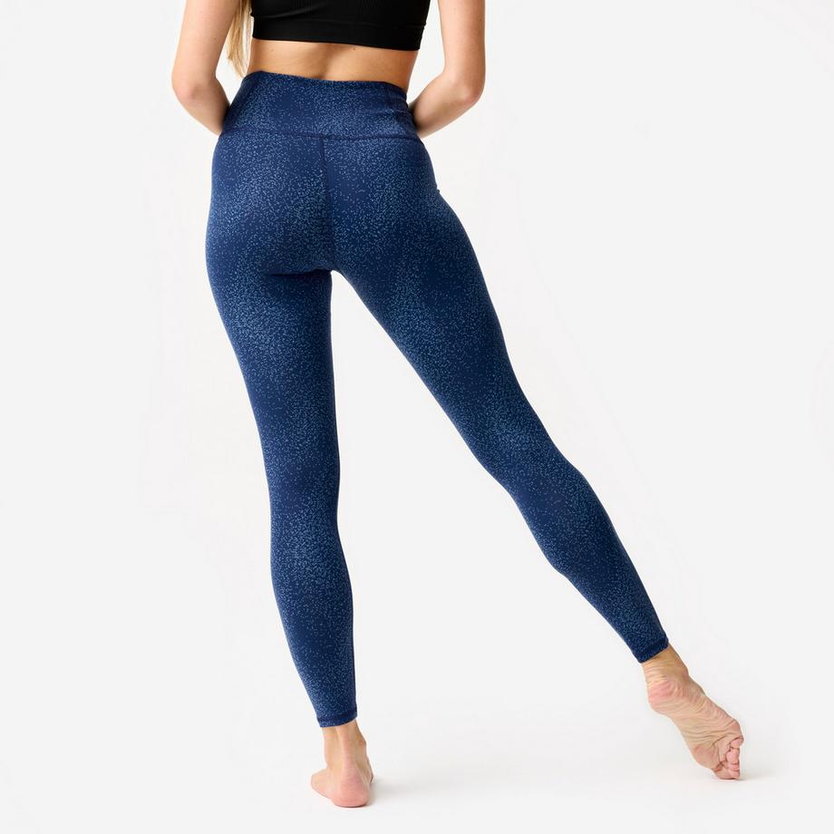 DOMYOS  Tanz-Leggings mit hoher Taille und flachem Bund , bedruckt 