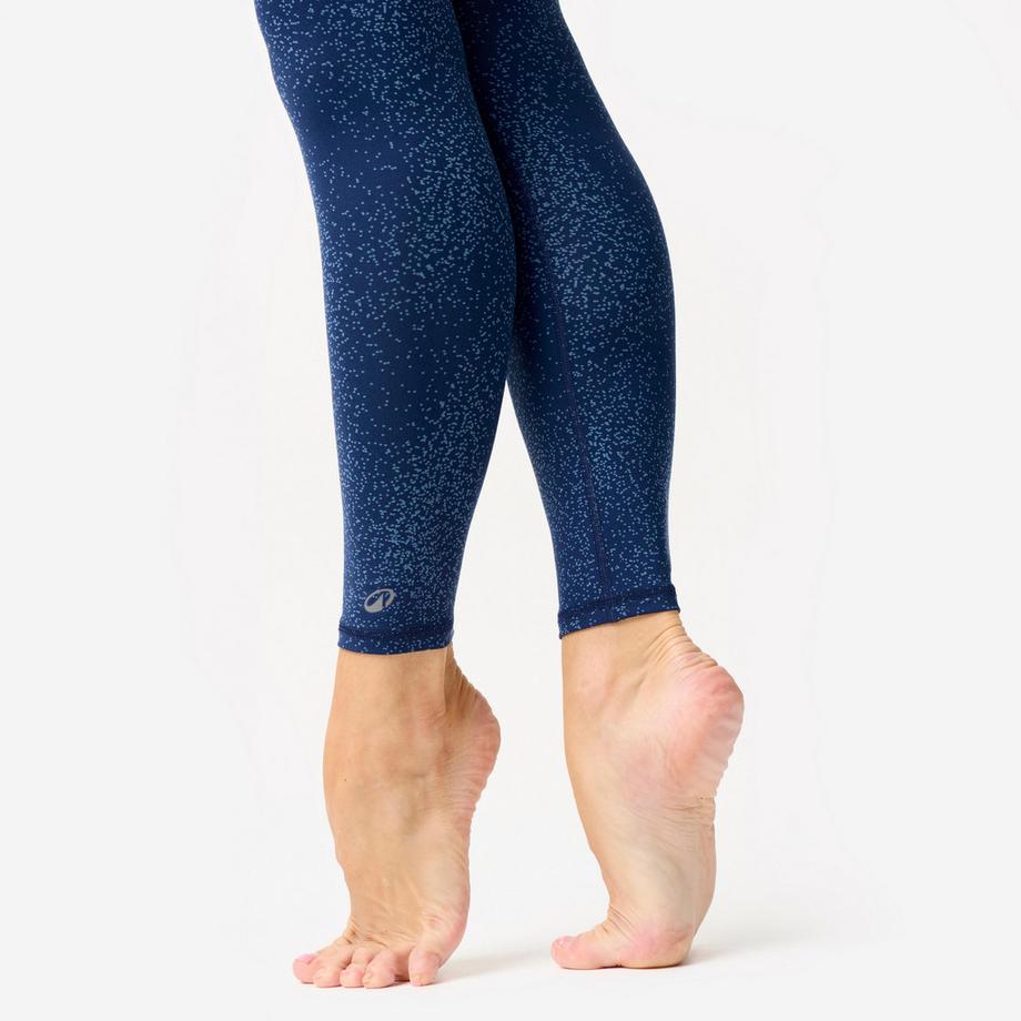 DOMYOS  Tanz-Leggings mit hoher Taille und flachem Bund , bedruckt 