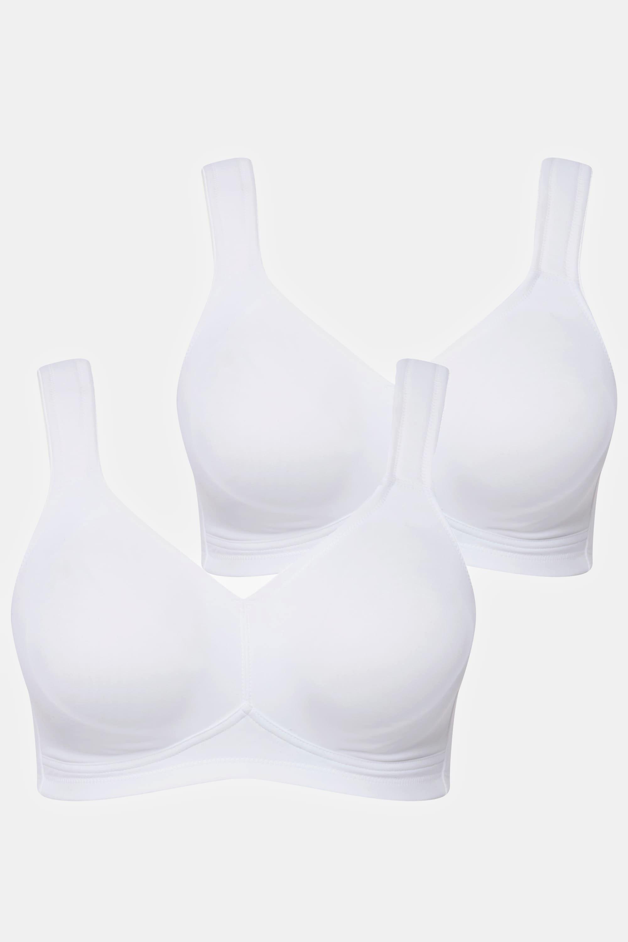 Ulla Popken  Soutien-gorge en microfibre, sans armatures, bonnets moulés - lot de 2 